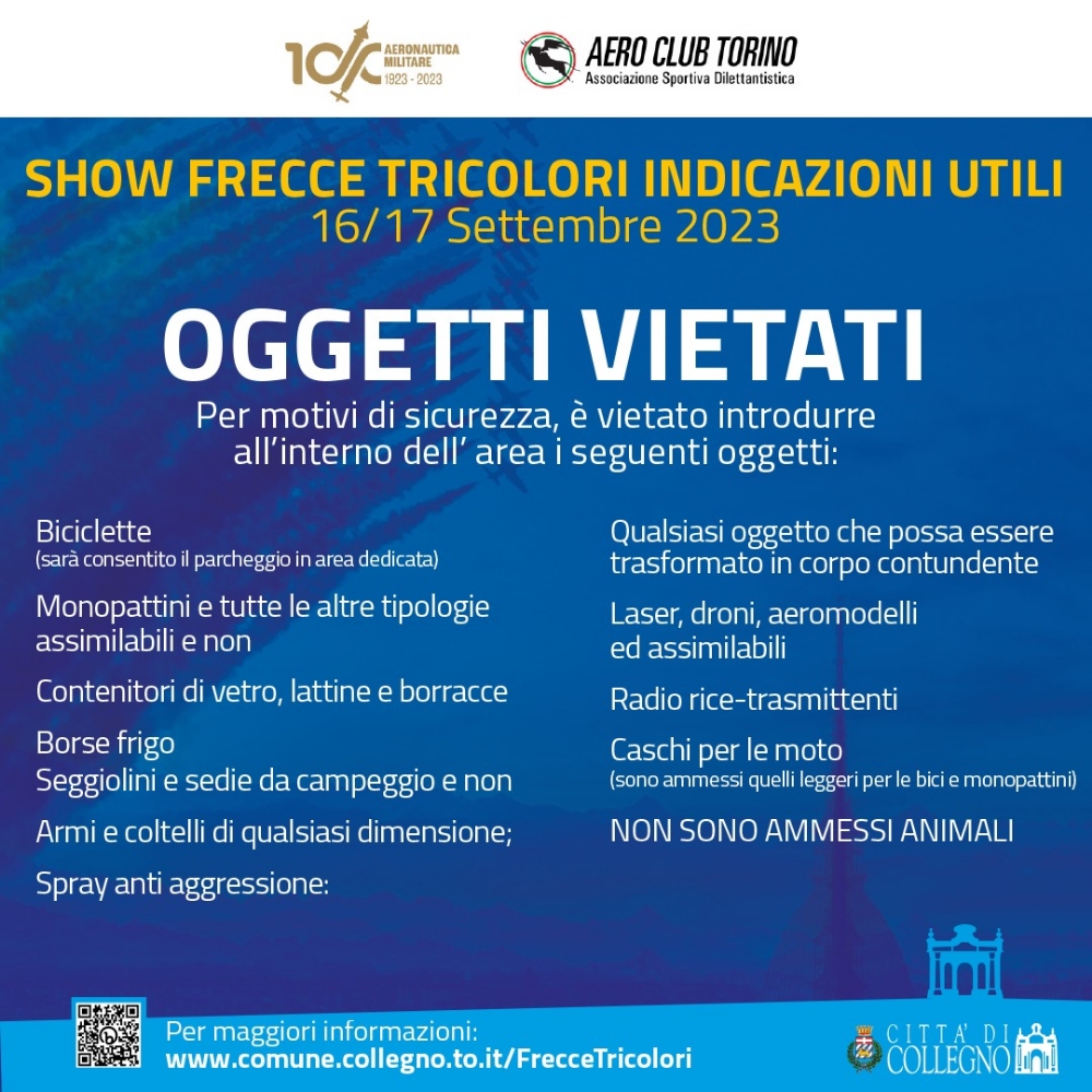 FRECCE TRICOLORI A COLLEGNO - Tutte le informazioni utili per sabato 16 e domenica 17 - FOTO