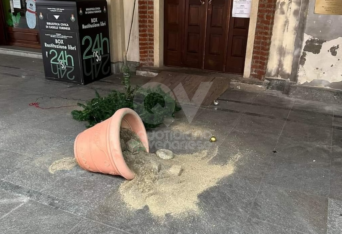 VANDALI A CASELLE - Muri imbrattati, alberi a terra. Marsaglia: «Abbiamo sporto denuncia» - FOTO