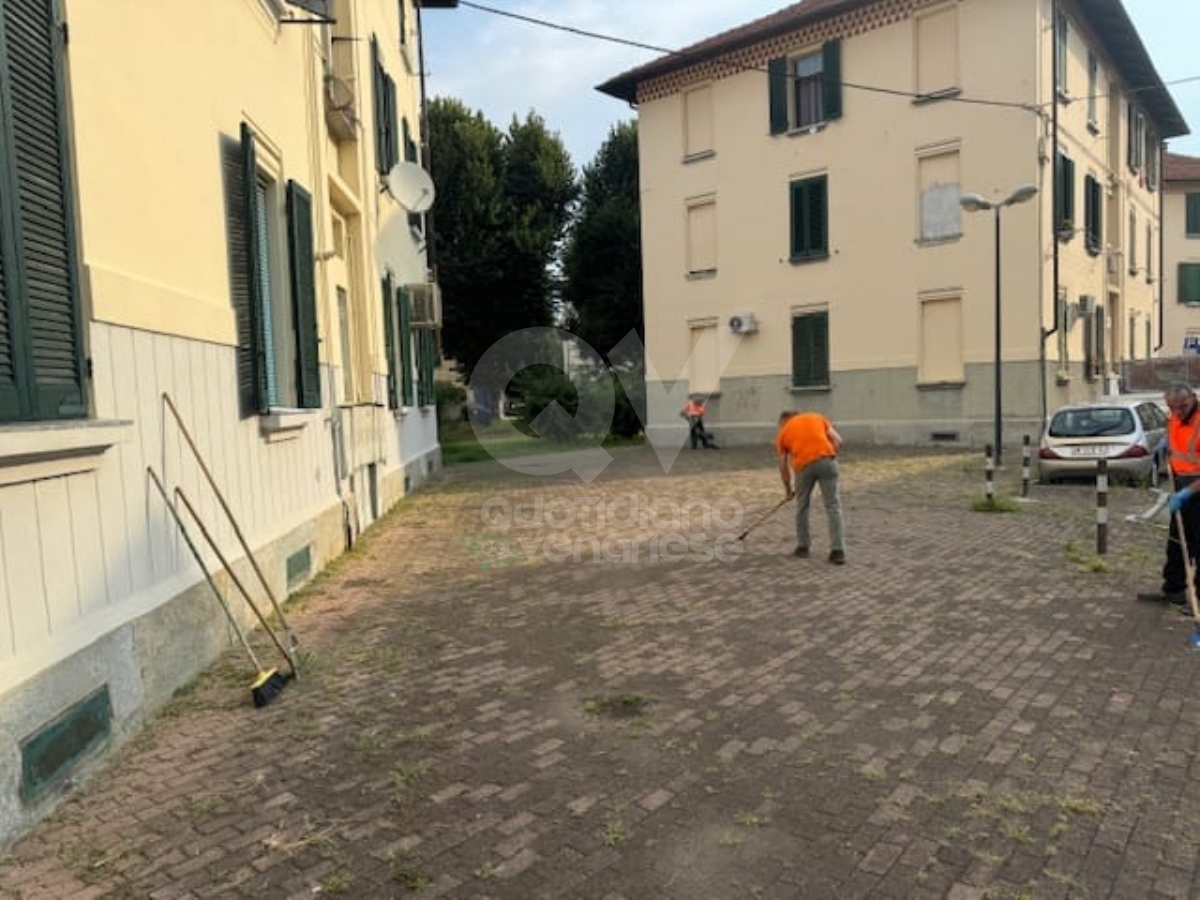 VENARIA - Il grande lavoro dei cantieristi: estirpano le erbacce, tinteggiano le aule e puliscono le aiuole - FOTO