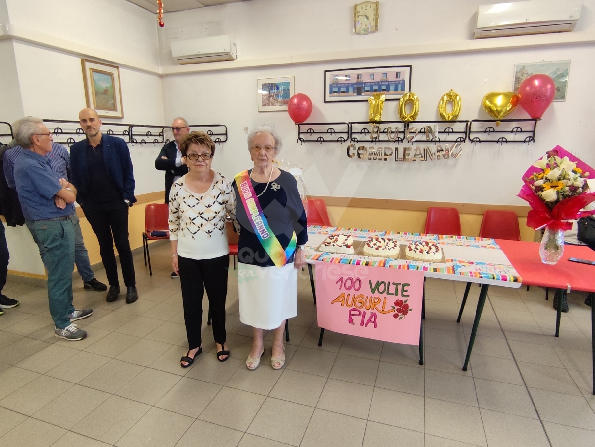 TORINO-VENARIA - I cento anni della signora Pia Mila: grande festa al Centro d'Incontro - FOTO