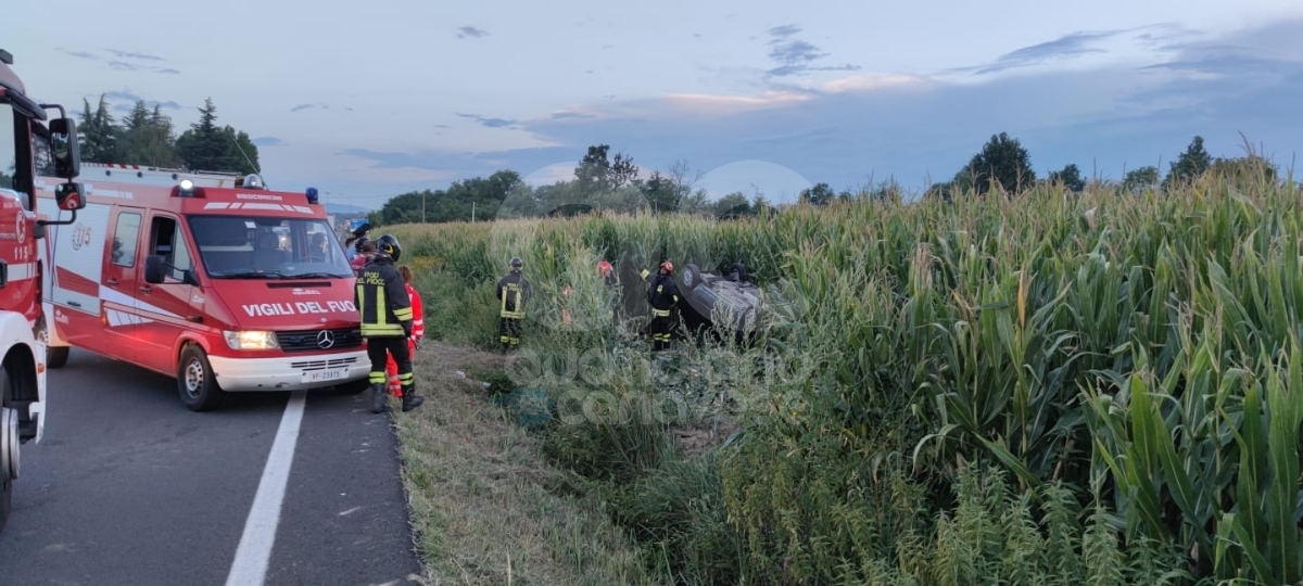 INCIDENTE SULLA 460 - Perde il controllo dell'auto e finisce fuori strada: ferito 49enne di BORGARO - FOTO