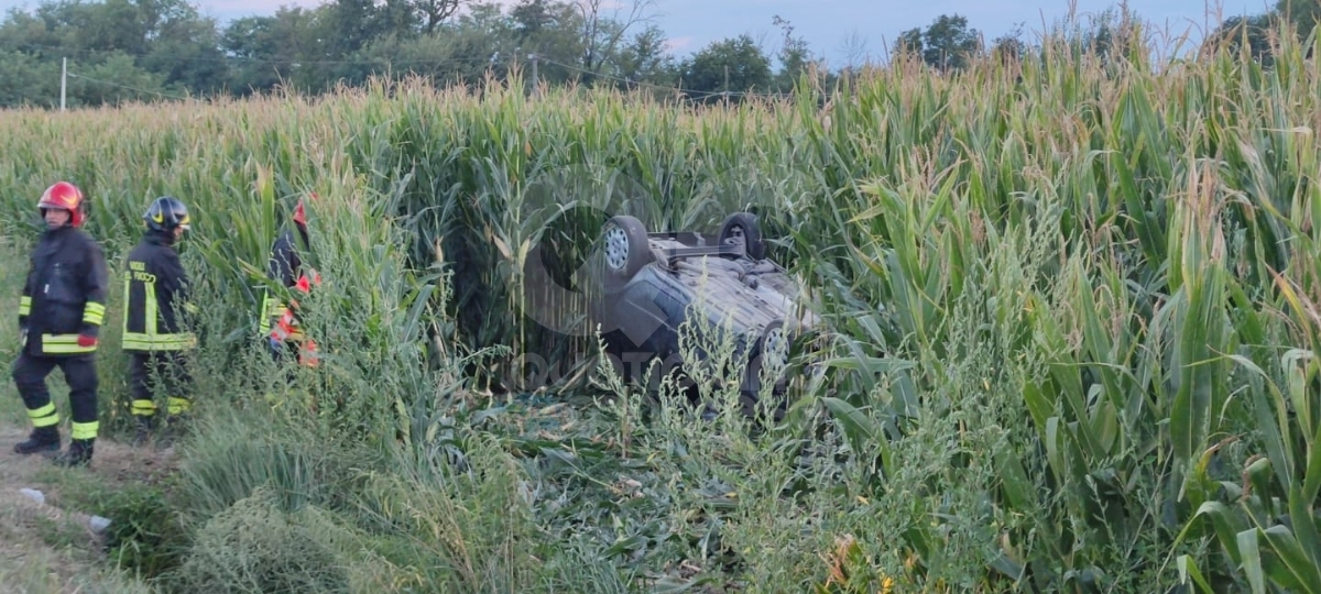 INCIDENTE SULLA 460 - Perde il controllo dell'auto e finisce fuori strada: ferito 49enne di BORGARO - FOTO