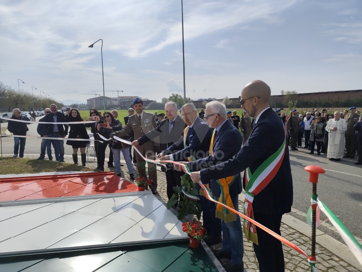 VENARIA - Taglio del nastro per la «Rotonda dei Centenari» in viale Faccioli - FOTO